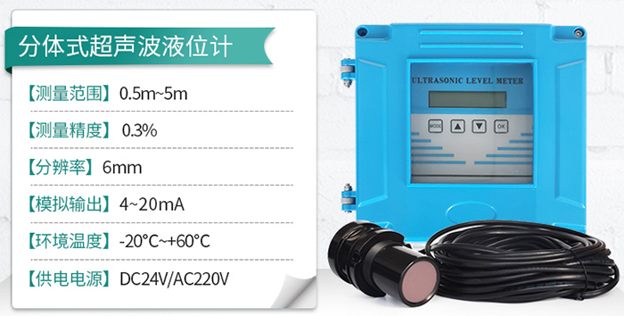 智能型超聲波液位計分體式技術參數(shù)圖